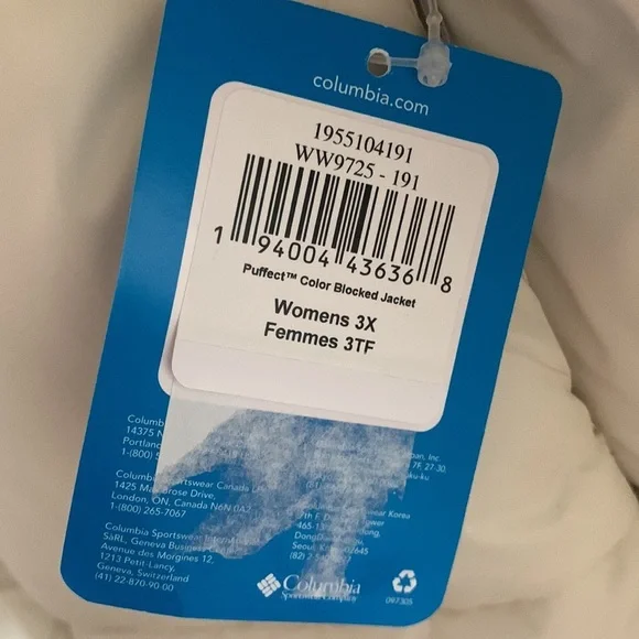 New Women's Puffect™ Color Blocked Jacket Plus Size Neutral Cream Brown Warm 3X - Picture 6 of 11